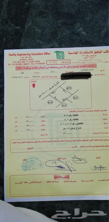 ارض للبيع في مخطط الرياض بالاحساء