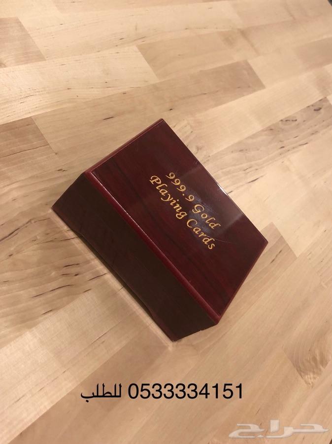 ورق بلوت مذهل فاخر ب ( صندوق ) ذهبي وفضي
